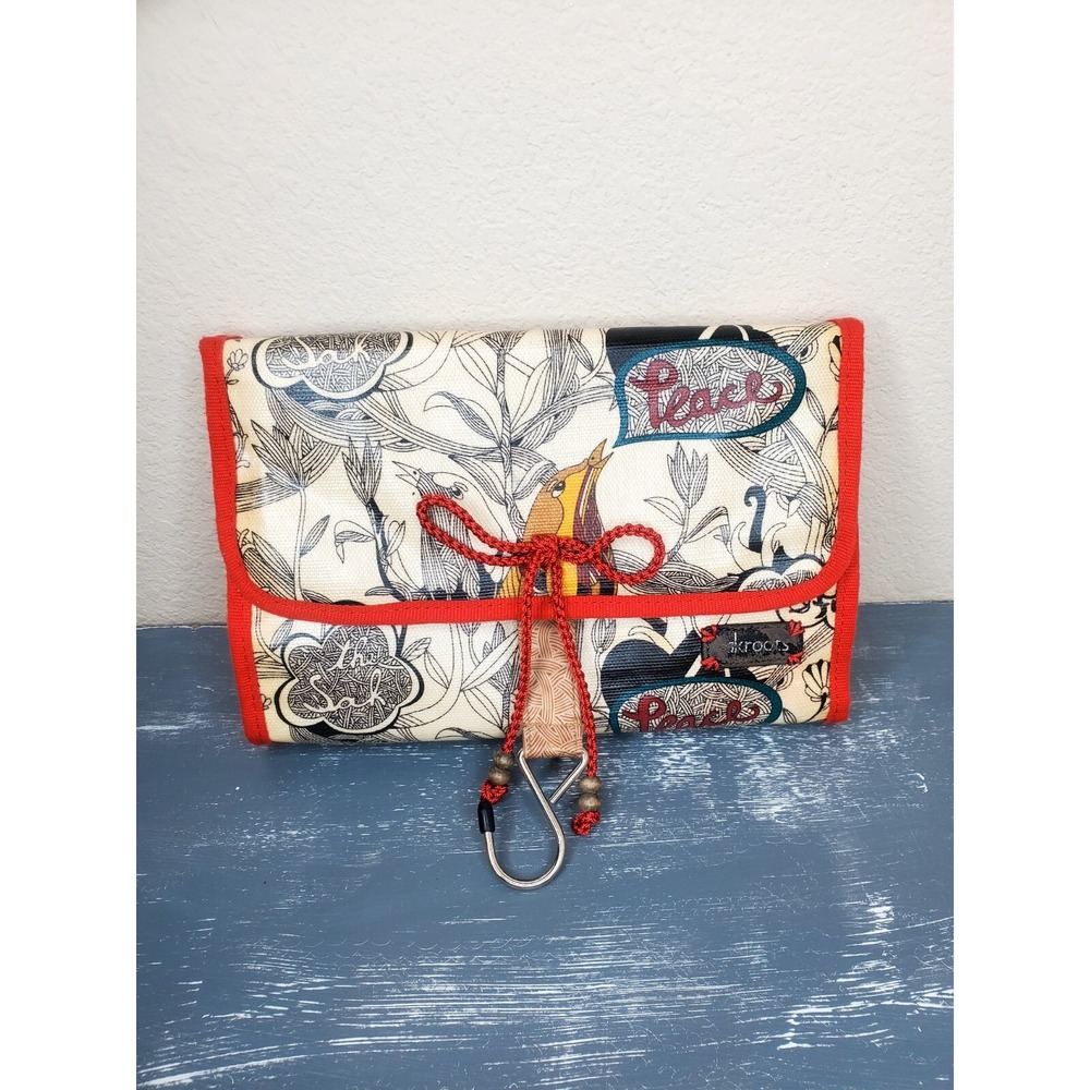 Sakroots Hanging Toiletry Bag Organizer Tan & Floral Folding Cosmetic Case